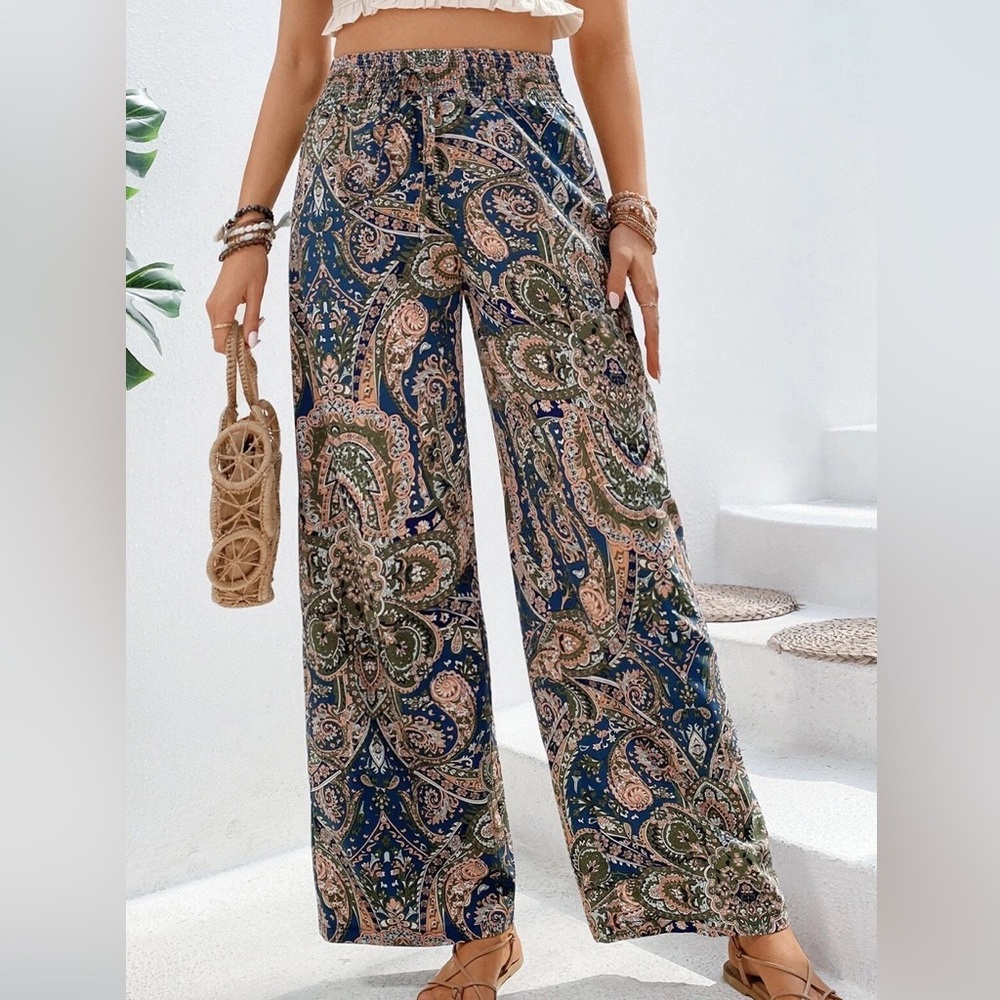 Saffron Skies Wide-Leg Pant